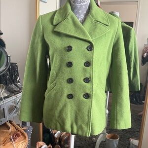 Green Double-Breasted Women's Coat M